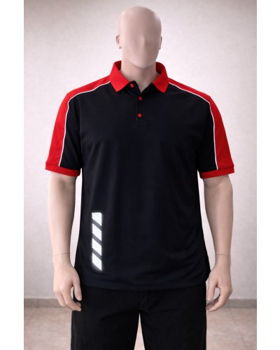 ÇİFT RENK OMUZ BİYE REFLÖKTÖRLÜ POLO YAKA KISA KOLLU TİŞÖRT